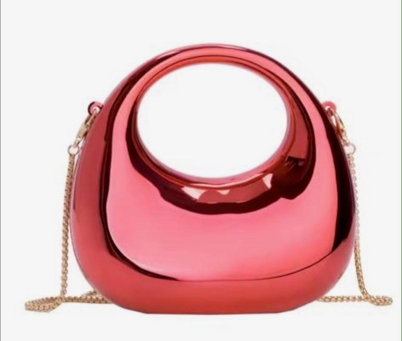 Red metallic purse