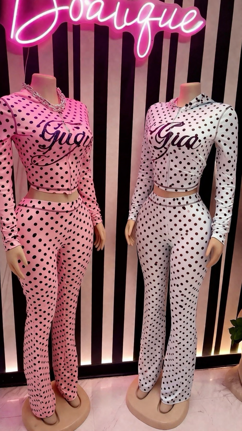 2 piece set blue and pink