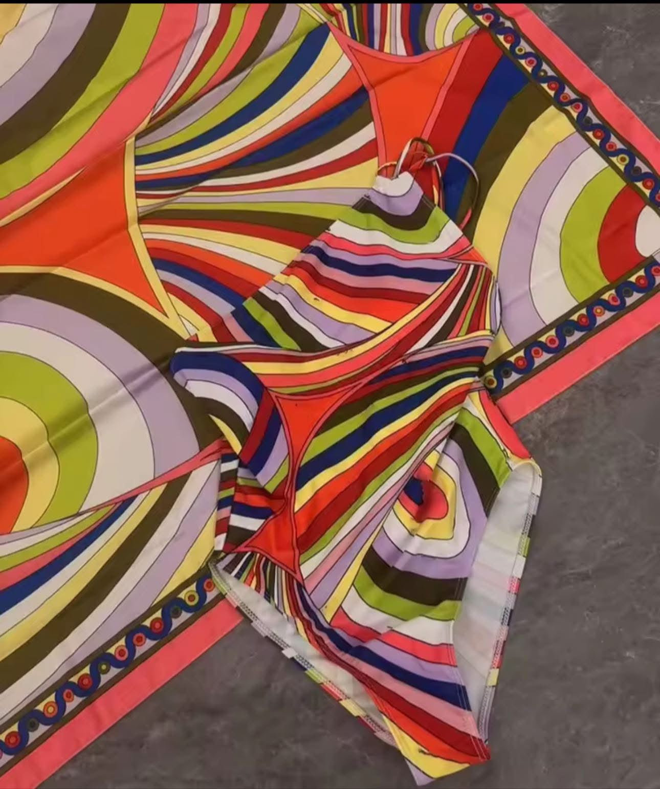 1 piece bathing suit with scarf