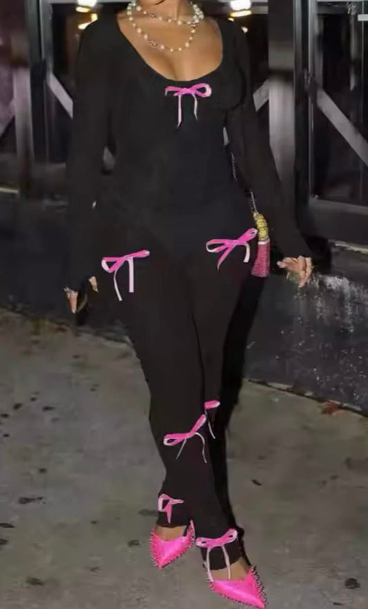 One-piece & pink bows